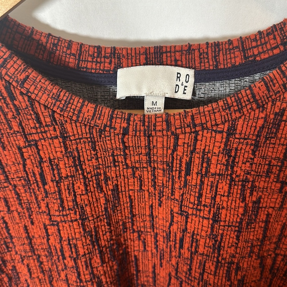 Anthropologie Peplum Top – Textured Print, Size M - Picture 3 of 6